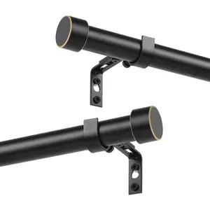 Rustic Curtain Rod, 1 Inch Curtains for Windows 48-86 Inches, Blackout Wrap-Around, Indoor & Outdoor Use, Contemporary Style, Adjustable Curtain Rods, 30-86 Inches