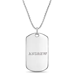 Boy's Dog Tag Kids / Children's / Girls Pendant/Necklace Engravable - Sterling Silver