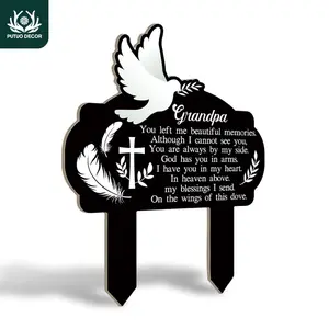 Commemorative Slogans Design Outdoor Stake, Decorative Ground Stake for Home Farmhouse Garden Lawn Patio Courtyard, Idea Memorial Gift