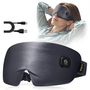 Heated Eye Mask for Dry Eyes: Silk Cordless Eye Warmer Compress for Dry Eyes - Eye Heating Pad for Stye Treatment Headache Tired Eyes Relief - Washable Rechargeable Electric Heat Sleep Masks