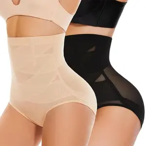 Women's High-Waist Tummy Control Shapewear Briefs - Basic, Comfortable Everyday Casual Shorts, Waist Cincher Body Shaper Black Womenswear