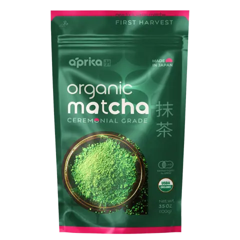 APRIKALIFE Organic Japanese Ceremonial Grade Matcha Green Tea Powder - First Harvest, USDA & JAS Certified, Smooth Flavor