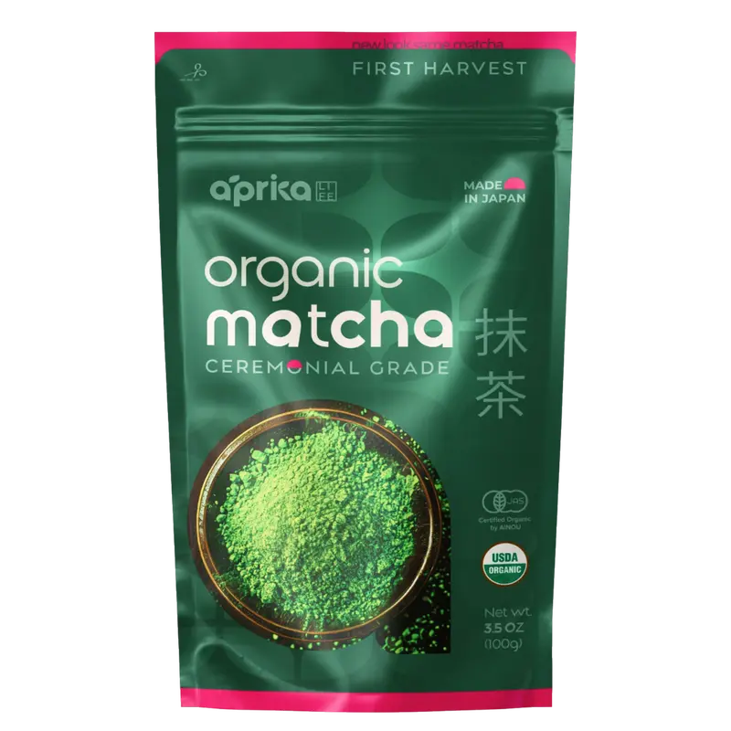 APRIKALIFE Organic Japanese Ceremonial Grade Matcha Green Tea Powder - First Harvest, USDA & JAS Certified, Smooth Flavor