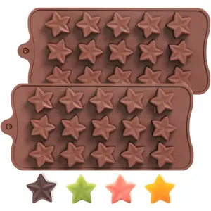 Small   Molds ,  Grade  Candy Molds for Bite Size /Jelly/Fruit Snacks, 15 Cavities Mini  Mold for Soap/Candle/Wax Melt, 2 count