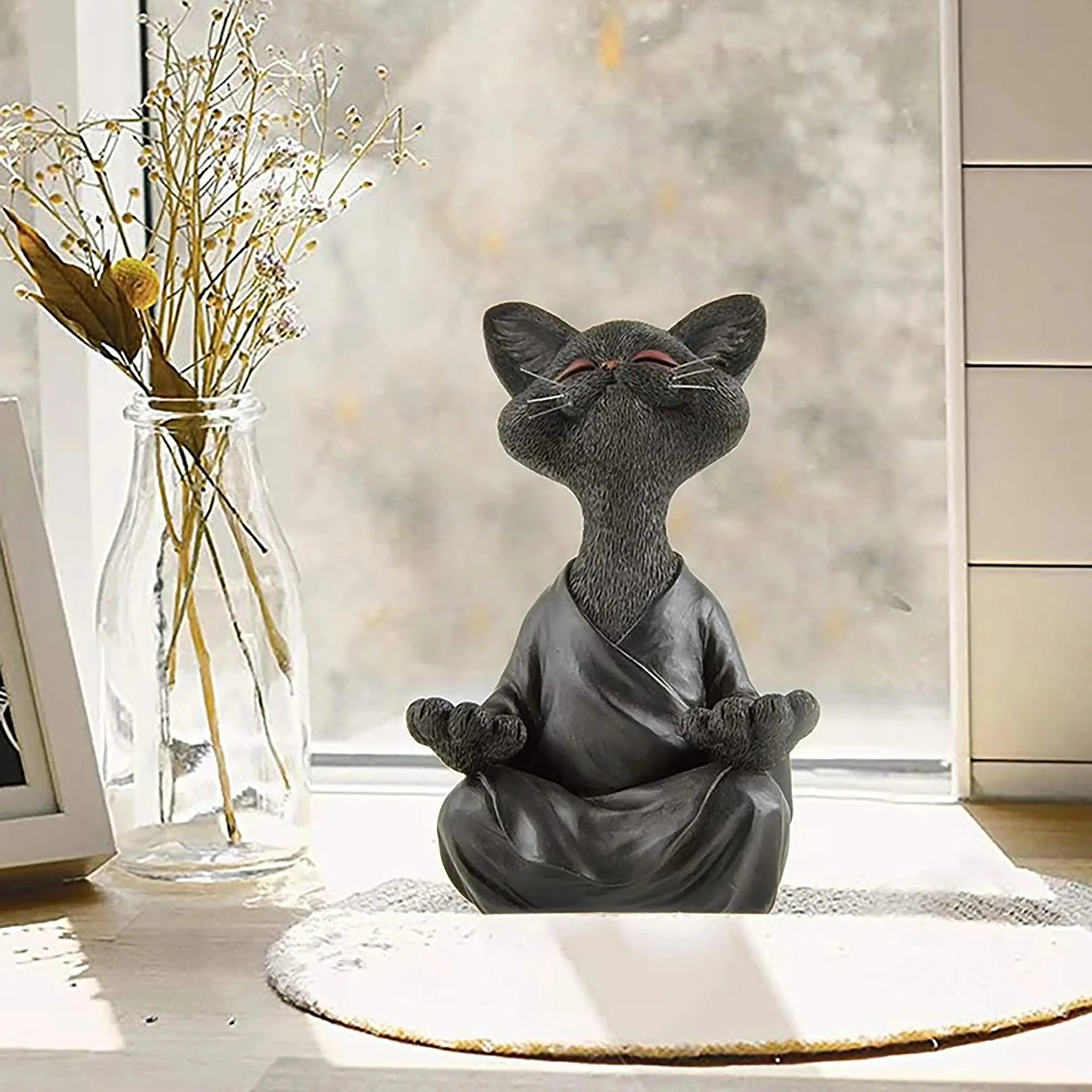 Resin Cat Figurine Home Decor Ornament, Perfect Christmas Birthday Gift, Work Learning Companion Statue, Design, Cute Collectible Figurines, Resin Animal Sculptures, Decorative Figurines, Resin Figure, Figurines for Adults