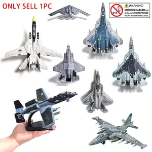 1:72 scale model building blocks toys of American F22, F35, F14, B2 stealth fighters, and Russian famous Su35s, Su57s multi-purpose fighters, suitable as birthday gifts