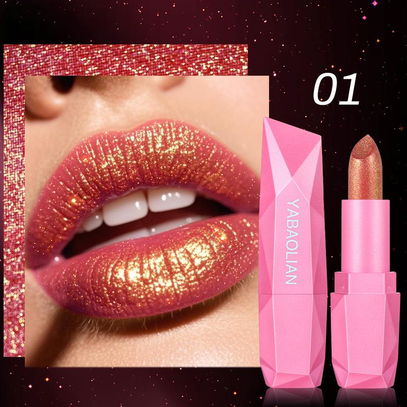 6pcs Chameleon Shiny Lipstick Highly Pigmented Metallic Lipstick with Gradient Color Long Lasting Makeup for All Day Perfect for Music Festivals Best Gifts to Girls