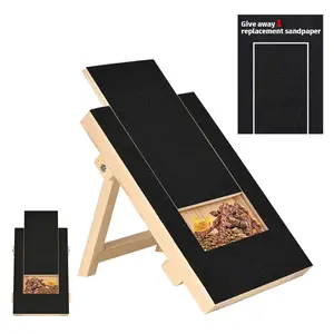 Dog Nail Scratch Board - with Treat Draw- Dog Scratch Pad for Nails – Durable Wooden Nail Filing Board with Treat Drawer (All Breeds)
