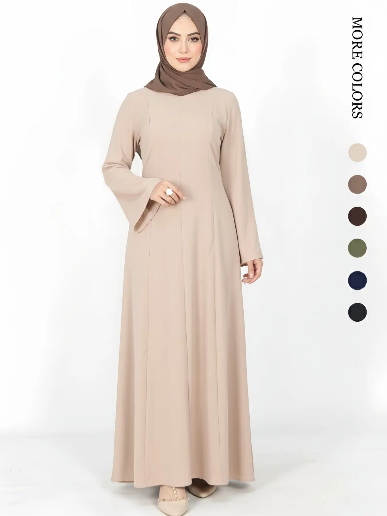 Long Sleeve Maxi Dress Modest Abaya for Women Breathable and Comfortable with High Drape Cross Back Tie Design Perfect for Daily Wear
