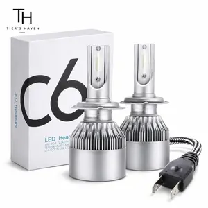 Tier's Haven H7 LED Headlight Bulbs 2 Pack, 72W 8000LM Ultra Bright, 12V‑24V Car Headlamp Replacement, LED Fog Light Conversion Kit for Vehicles