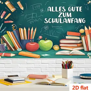 Back-To-School Theme Backdrop Fabric, Blackboard Art Pattern, Home Decor Wall Background, Living Room Bedroom Outdoor Festival Party Decoration