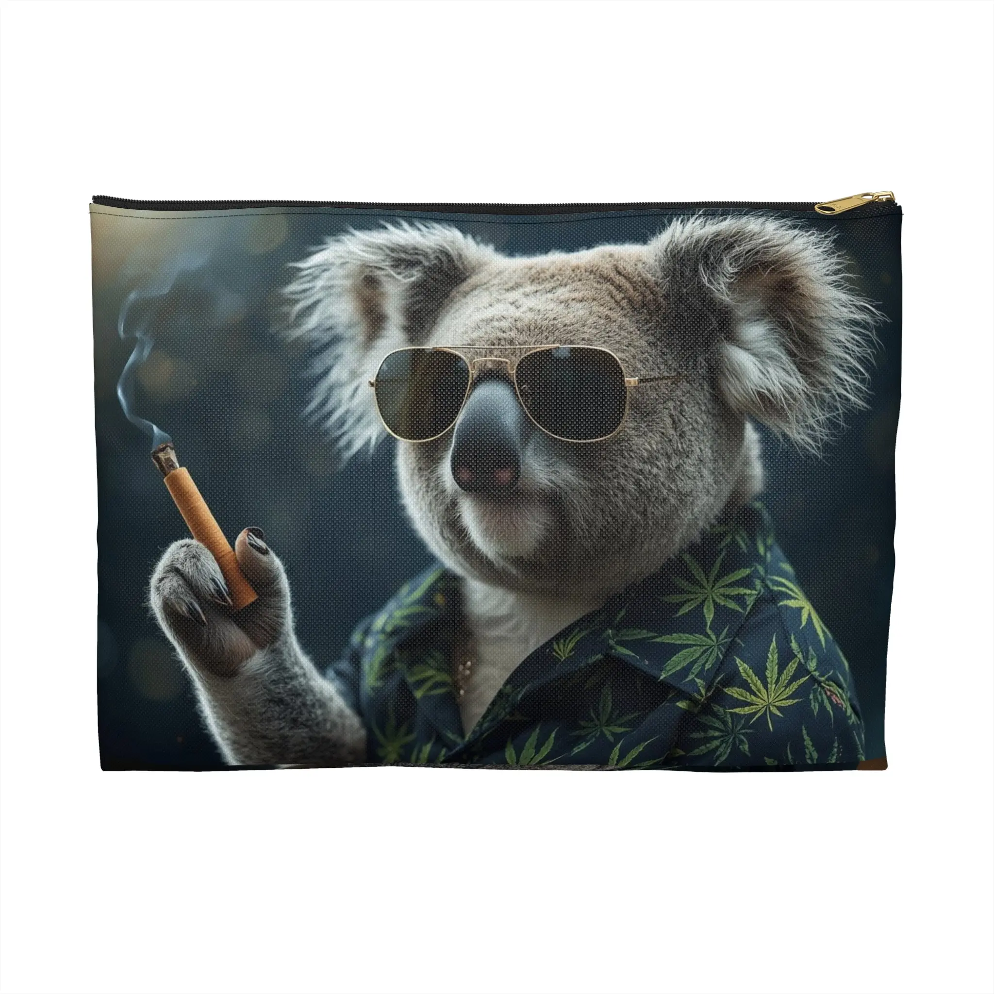 Koala Smoking Cigar Accessory Pouch — Cool Sunglasses Hawaiian Shirt Cosmetic Bag