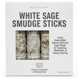 3PC or 6PC White Sage Smudge Sticks – 4 Inch Handcrafted Natural California Sage Wands for Cleansing, Meditation, and Energy Clearing – Includes Instructions & Blessing Guide