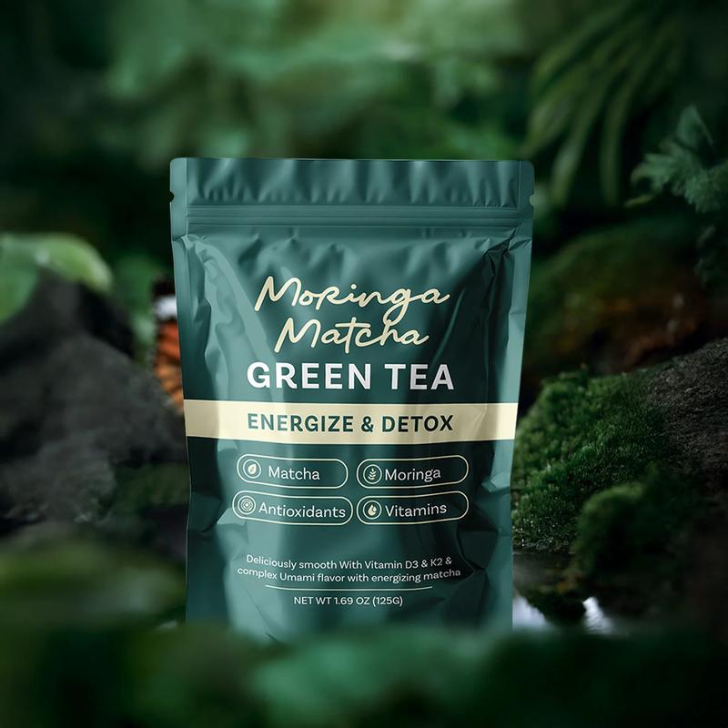Moringa Matcha Herbal Green Tea Powder – Premium Organic Detox Drink Rich in Antioxidants, Improves Energy, Skin Health, Mental Clarity & Overall Wellness