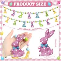 6.56 ft Colorful Easter Bunny Beads Banner 