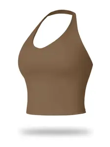 Women's Yoga Backless halter Crop Tank Top, Quick-Dry Sleeveless Sports Bra, ldeal for Running & Fitness Training, Gym Workout Wear, Tennis Wear, Tennis Outfits, Breathable Outfits for Indoor Outdoor Wear, Yoga Sports Vest, Removable Breast Pad Design