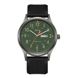 Men's Military Silicone Watch: Day-Date Display Luminous Hands Easy to Read Large Dial Sports Watches 24 Hour Time Analog Quartz Tactical Wristwatch for Adults Teens Students and Sons