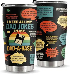 BNB Gifts For Dad - Dad Joke Stainless Steel Tumbler 20 Oz - Christmas Birthday Gifts For Dad From Daughter Son Kids Wife - Funny Gifts For Men Dad Stepdad Bonus Dad Uncle - New Dad Gifts