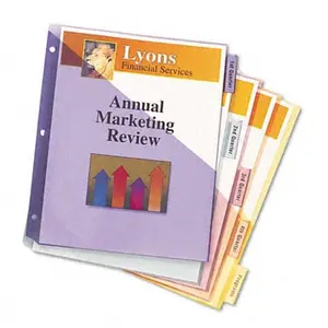 Avery 11906 Worksaver Big Tab Plastic Dividers Two Slash Pockets Five-Tab Assorted