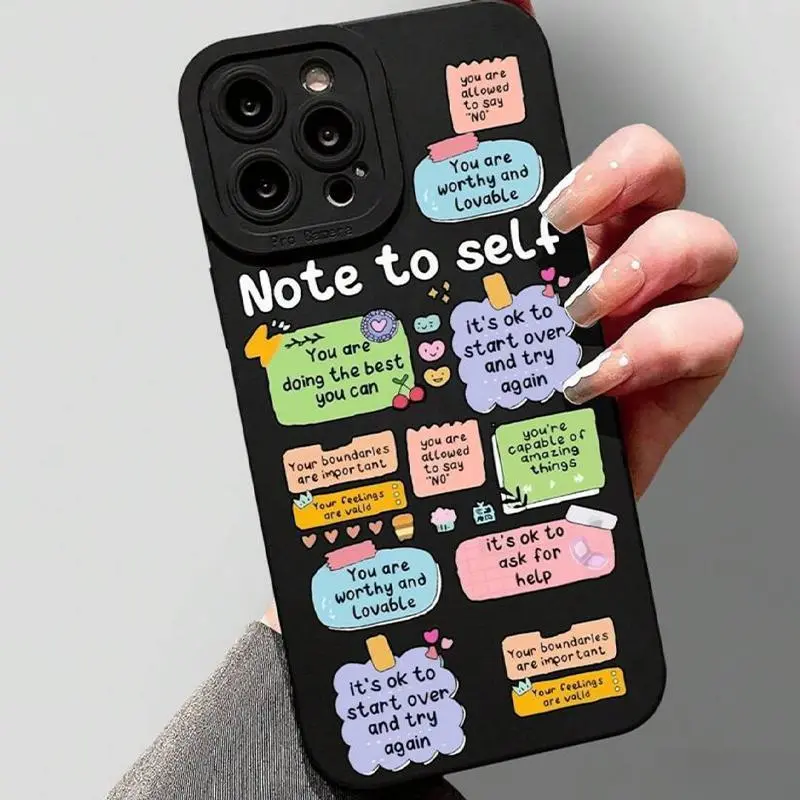 TPU Cute Phrase Pattern Smartphone Casing - 1-Piece Full Body Shockproof Cellphone Cover, Multi-Model Fashion Accessory for iPhone11/12/13/14/15/16/17 Series (Pro, Pro Max, Standard), Multicolor Phones & Electronics Accessories, Protection