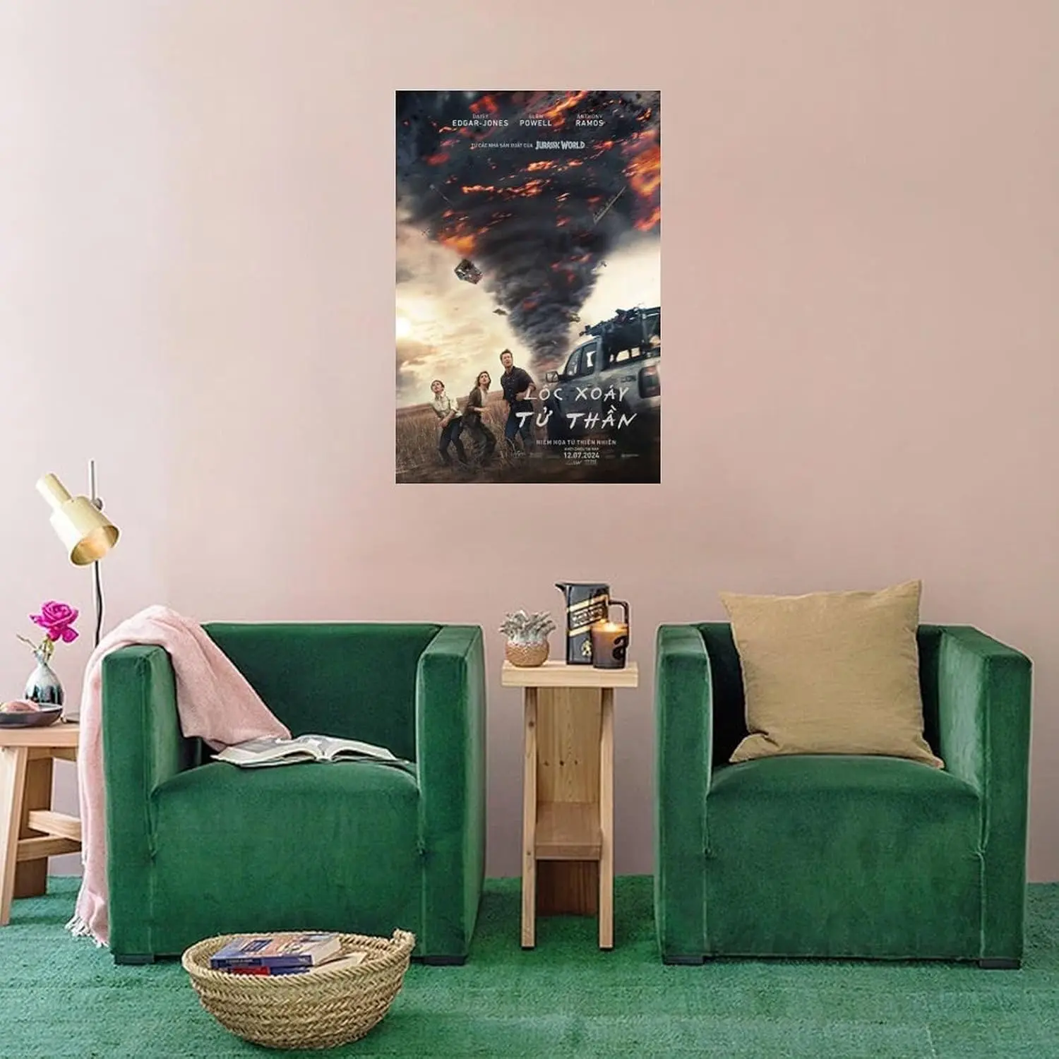 2024 Twisters Classic Disaster Film Minimalist Unframed Canvas Wall Art Poster, 20x30in(50x75cm) Artwork for Bedroom Office Home Decor, Artistic