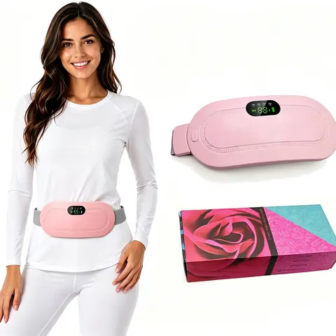 Heating Pad for Period Cramps, Electric Waist Belt, Portable Cordless Rechargeable Heating Belt with 3 Heat Levels for Menstrual Pain Relief
