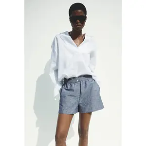 H&M Linen-blend paper bag shorts