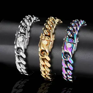 Premium Stainless Steel Miami Cuban Link Chain Bracelet & Necklace – Durable, Stylish Accessory for Men & Women. Jewelry for Casual & Formal Wear.