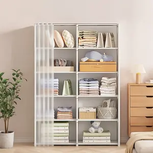 Storage cabinets, Wardrobe Closet Armoire, six-layer wardrobes, multi-functional storage racks, easy to assemble, portable wardrobes, heavy-duty clothing racks, clothing storage cabinets with non-woven covers, suitable for bedrooms