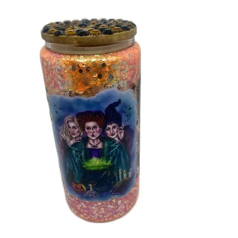 Custom Cup with Custom Design and Glitter Top - Product Description Provided Drinkware