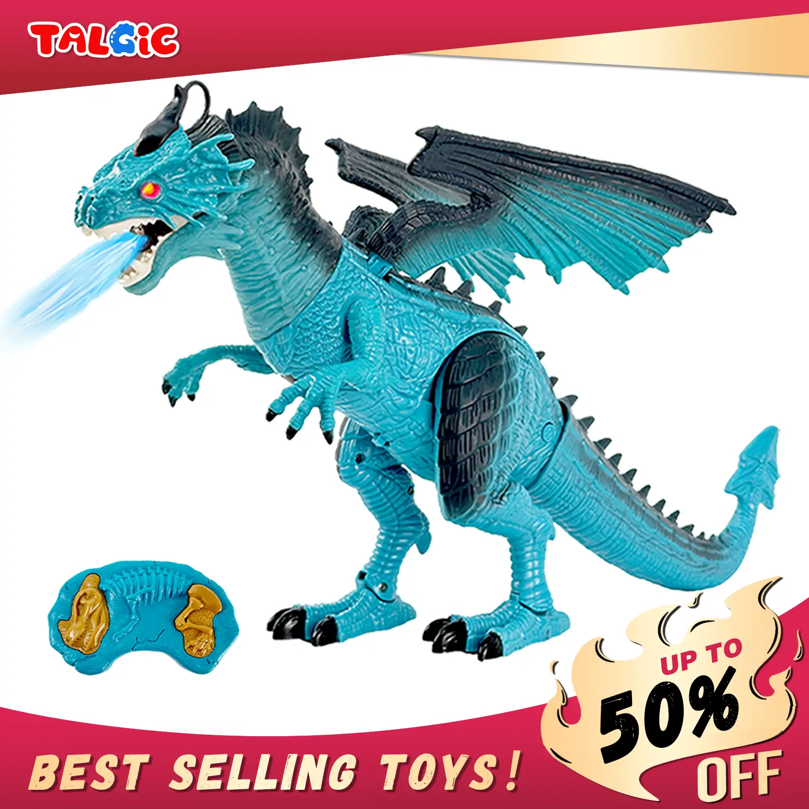 Juguete realista de dragón de hielo/fuego, Realistic Ice/Fire Dragon Toy, best gift for boys pretend play, the year of dragon gift idea