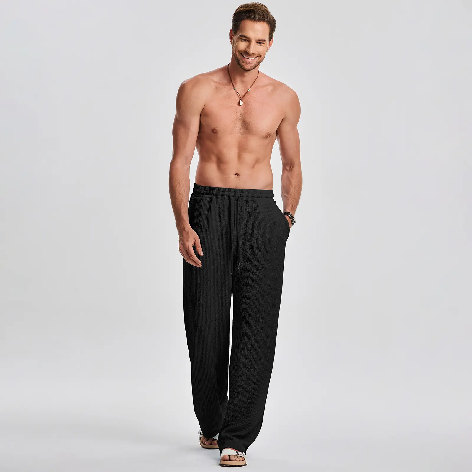 JMIERR Mens 2 Piece Rib Knit Sweatsuit Summer Sleeveless Tank Top Baggy Wide Leg Pants Set Vacation Beach Outfit for Men