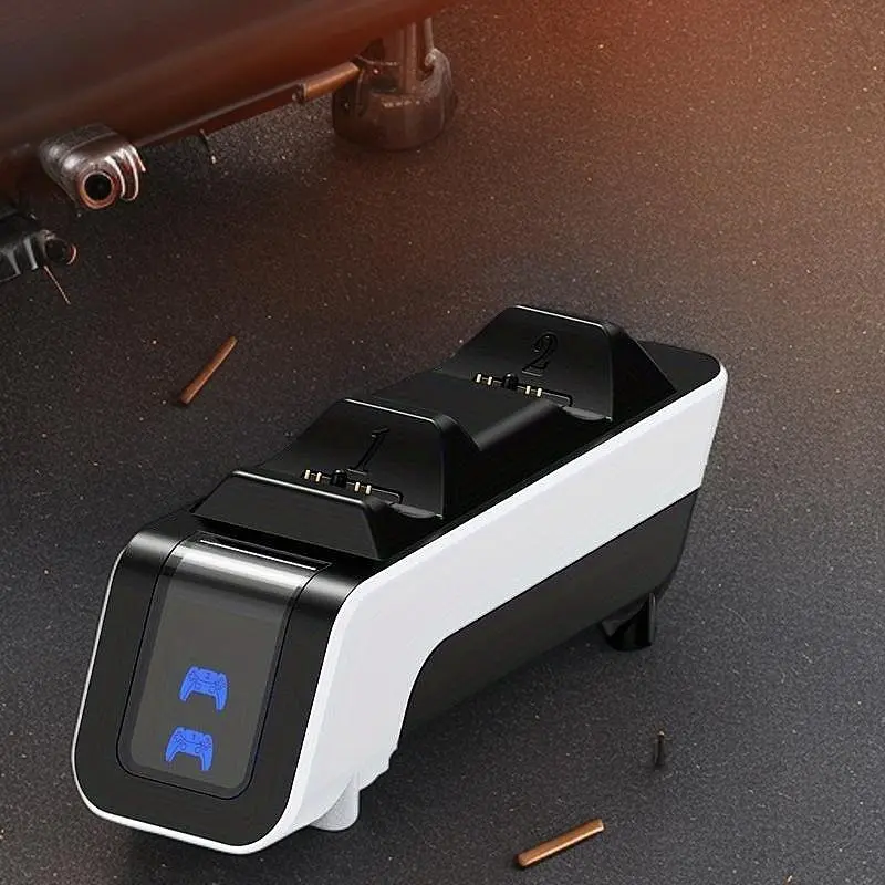 Dual Charging Base for PS5 Controller, Smart LED Indicator Charging Station, Durable & Dirt-resistant Charging Base for PS5 Controller