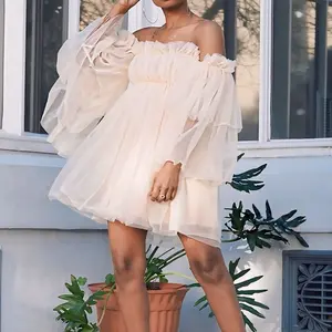 Camille Off-Shoulder Tulle Mini Dress