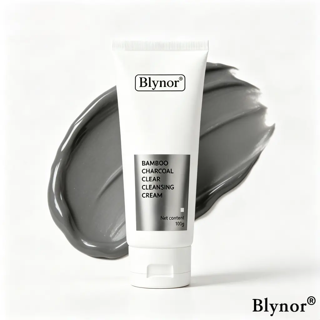 Blynor Bamboo Activated Charcoal Solid Facial Cleanser - Gentle, Soothing, Hypoallergenic, Alcohol-Free, Chemical-Free Daily Oil Control Cream for Sensitive Skin, Dirt Removal,  Clear