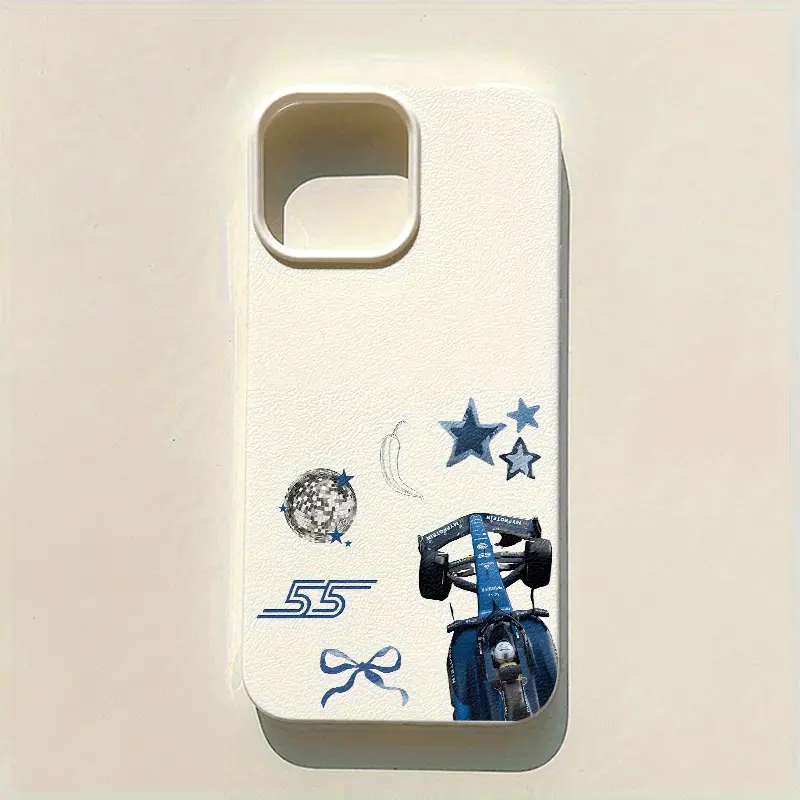 Halloween New F1 Blue Sports Car Phone Case, TPU Material Anti-Slip  Anti-Drop Phone Case, Suitable for iPhone 17/16/15/14/13/12/11 PRO PROMAX  PLUS AIR XS XSMAX, Ideal Gift for Friends and Family, DKPW106 -