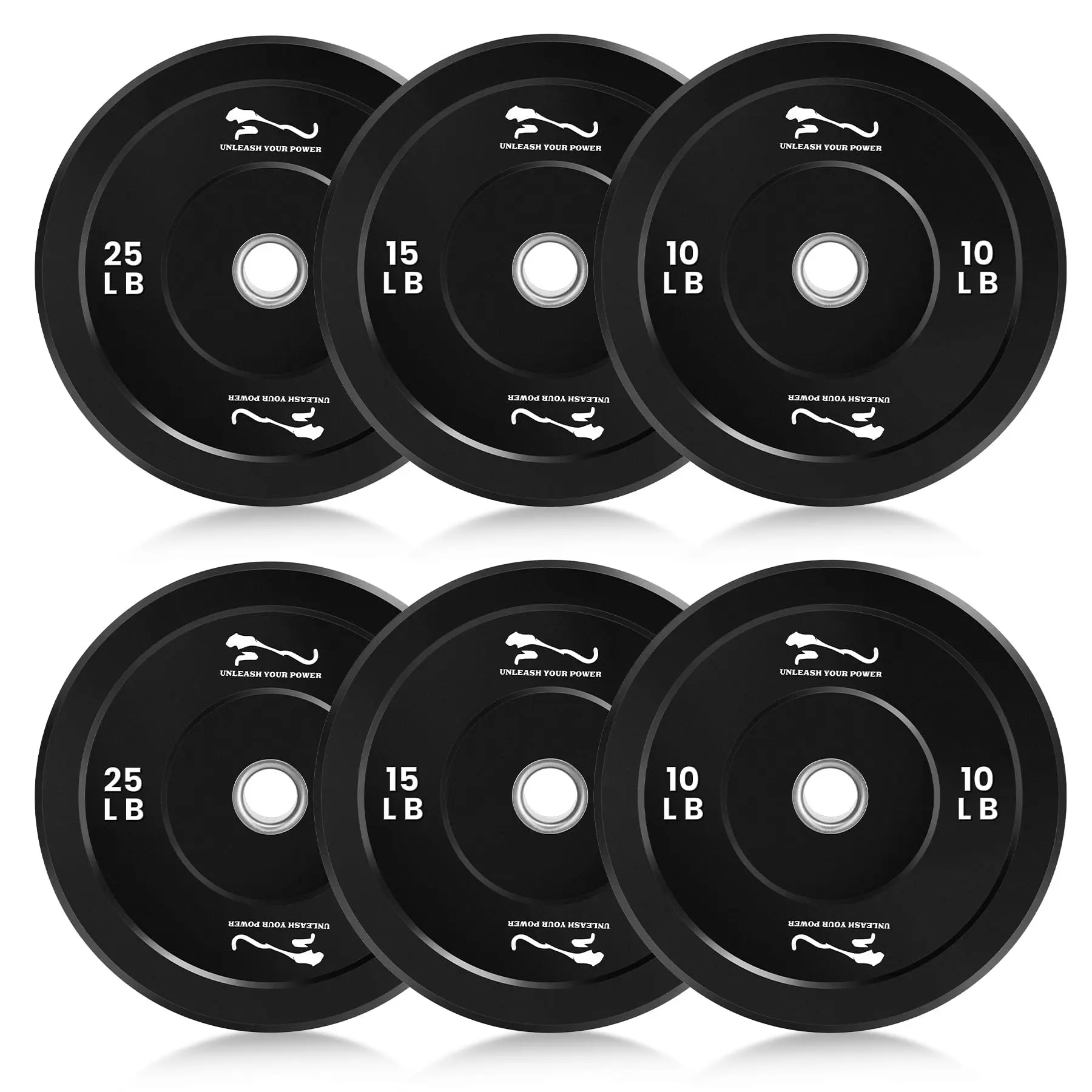 Heavy-Duty Rubber Bumper Weight Plates Set – 2 x 35LB, 2-Inch Steel Insert, Fits Standard Olympic Barbells, Perfect for Home Gym Strength Training & Weightlifting, Barbell Fit