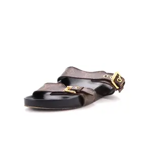 Pre-owned Louis Vuitton Women's Bom Dia Flat Mules Monogram Canvas by Rebag