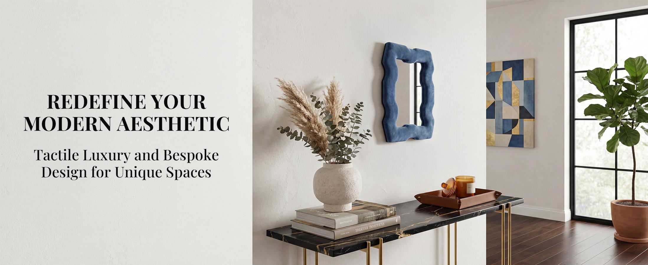 Chic Irregular Wavy Mirror –Modern Blue Decorative Mirror Decor for Vanity, Office & Living Room Chic Irregular Wavy Mirror –Modern Blue Decorative Mirror Decor for Vanity, Office & Living Room