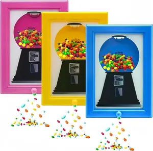 2-in-1 Candy Dispenser Picture Frame – sugar storage Wall Mount or Tabletop Snack Holder for Candy buffet , cereal Nuts & Pet Treats Home Decor Rotating Multi-Grid Grain storage Bin glass food storage jar