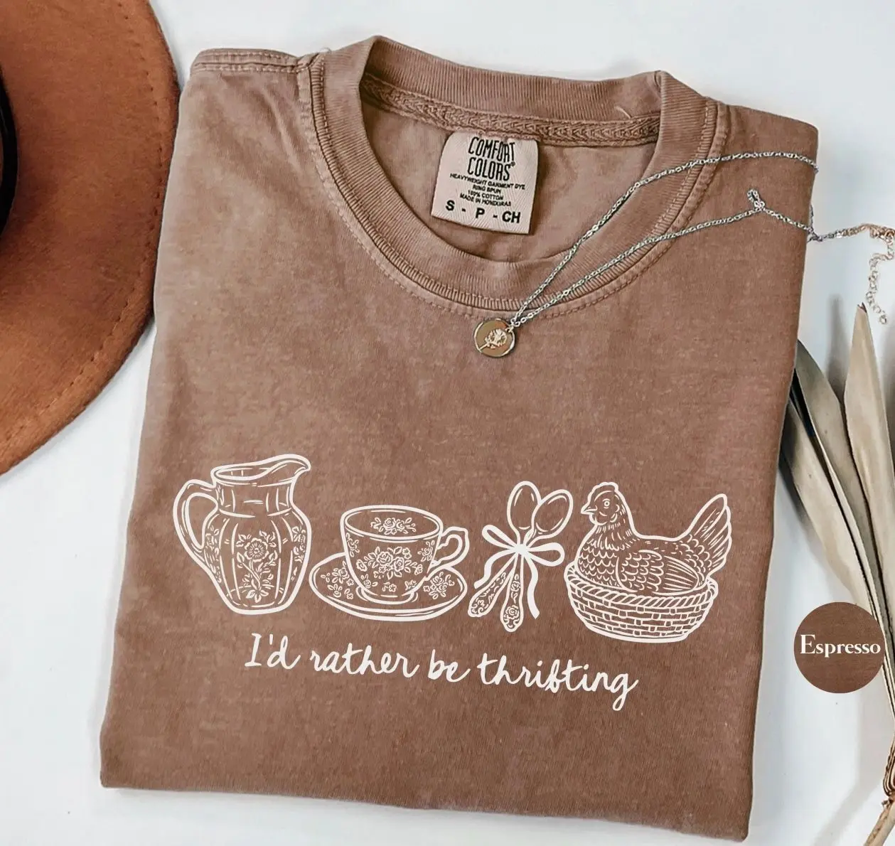 Comfort Colors Vintage I'd Rather Be Thrifting T-Shirt, Grandmacore Kitchen Graphic Tee, Cottagecore Goose Flea Market Shirt, Retro Antique Lover Outfit, Thrift Store Shopper Apparel, Funny Thrifting Clothes, Gift for Thrifters Women & Men