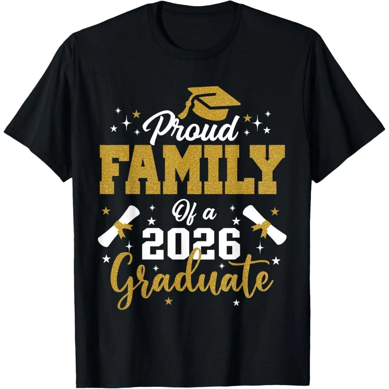 Men's Casual Crew Neck Short-Sleeve T-Shirt, Proud Family of a 2026 Graduate Themed Apparel