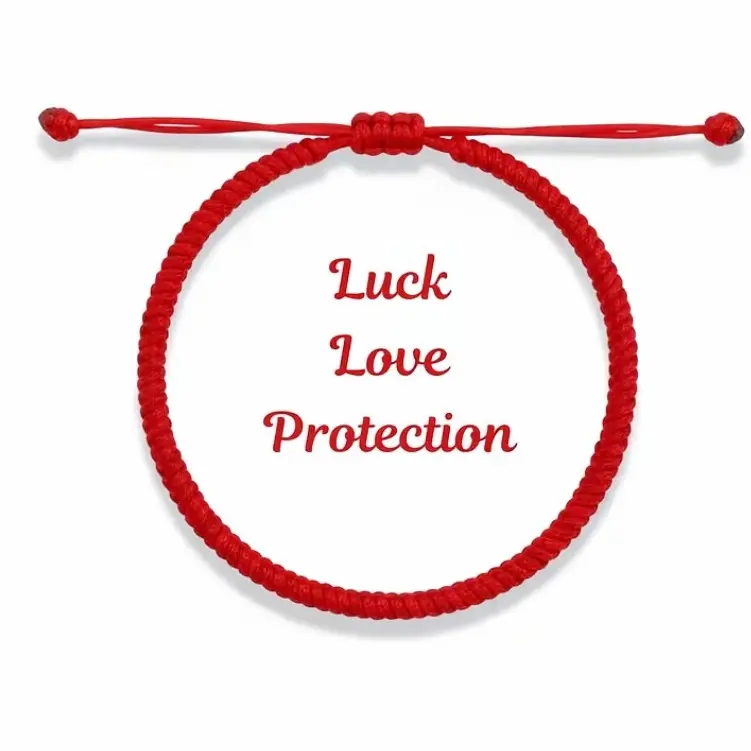 Adjustable Red String Bracelet, Hand Woven Protection Luck Love Amulet Bracelet, Spiritual Good Fortune Wish Bracelet, Ideal Gift for Men Women