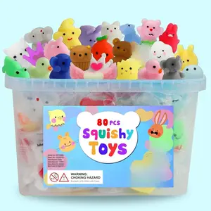 80Pcs Party Favors for Kids 4-8, Kawaii Mochi Squishy Toys, Fidget Sensory Gifts, Goodie Bag & Classroom Prizes