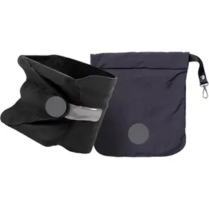 Neck Support Travel Pillow for Airplanes - Lightweight and Machine Washable - Ergonomic Design for Traveling on Flights, Cars, and Trains - Black