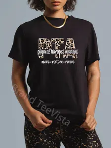 100% Cotton Unisex Physical Therapist Assistant PTA Physical Therapy Assistant T-Shirt Graphic Printed Vintage Casual Tshirt