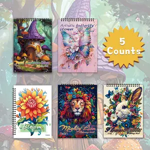 Fantasy World Coloring Book, 5 Counts/set 30 Pages Colorful Patterns Coloring Book, DIY Painting Supplies for Adults & Teens