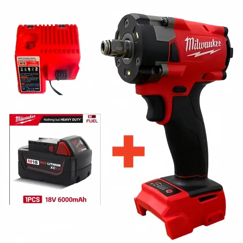 Milwaukee M18 FIW212/2855 M18 FUEL 1/2" Compact Brushless Impact Wrench 18V Cordless Drill Power Tool 250 ft-lbs Torque Tri-LED Lighting