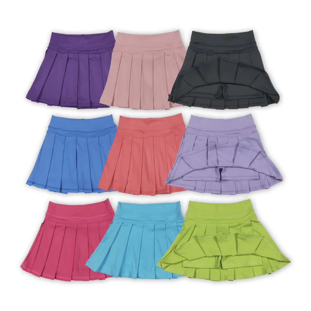 Girls' Trendy Pleated Yoga Skirt - Casual Sporty Summer Wear for Cool Workouts and Street Looks, Casual Sporty Skirt, Pleated Sports Skirt