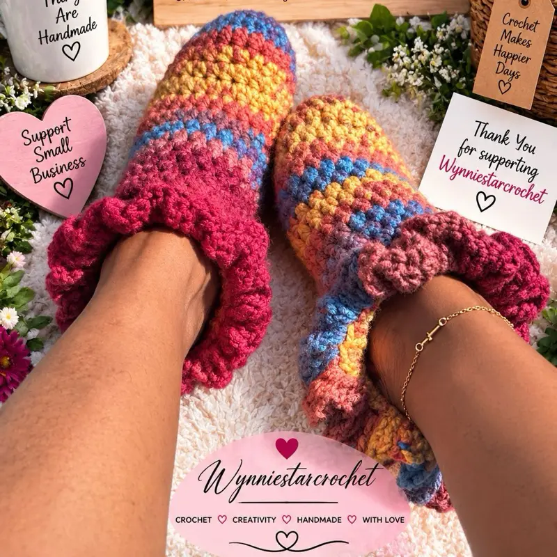 Ruffle Crochet Socks